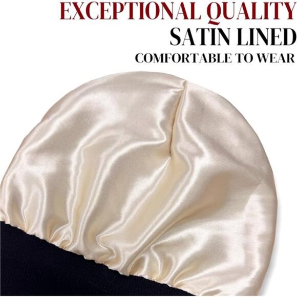 2 Packs Women\'s Satin Lined Knit Cuffed Beanie Hat main image 2